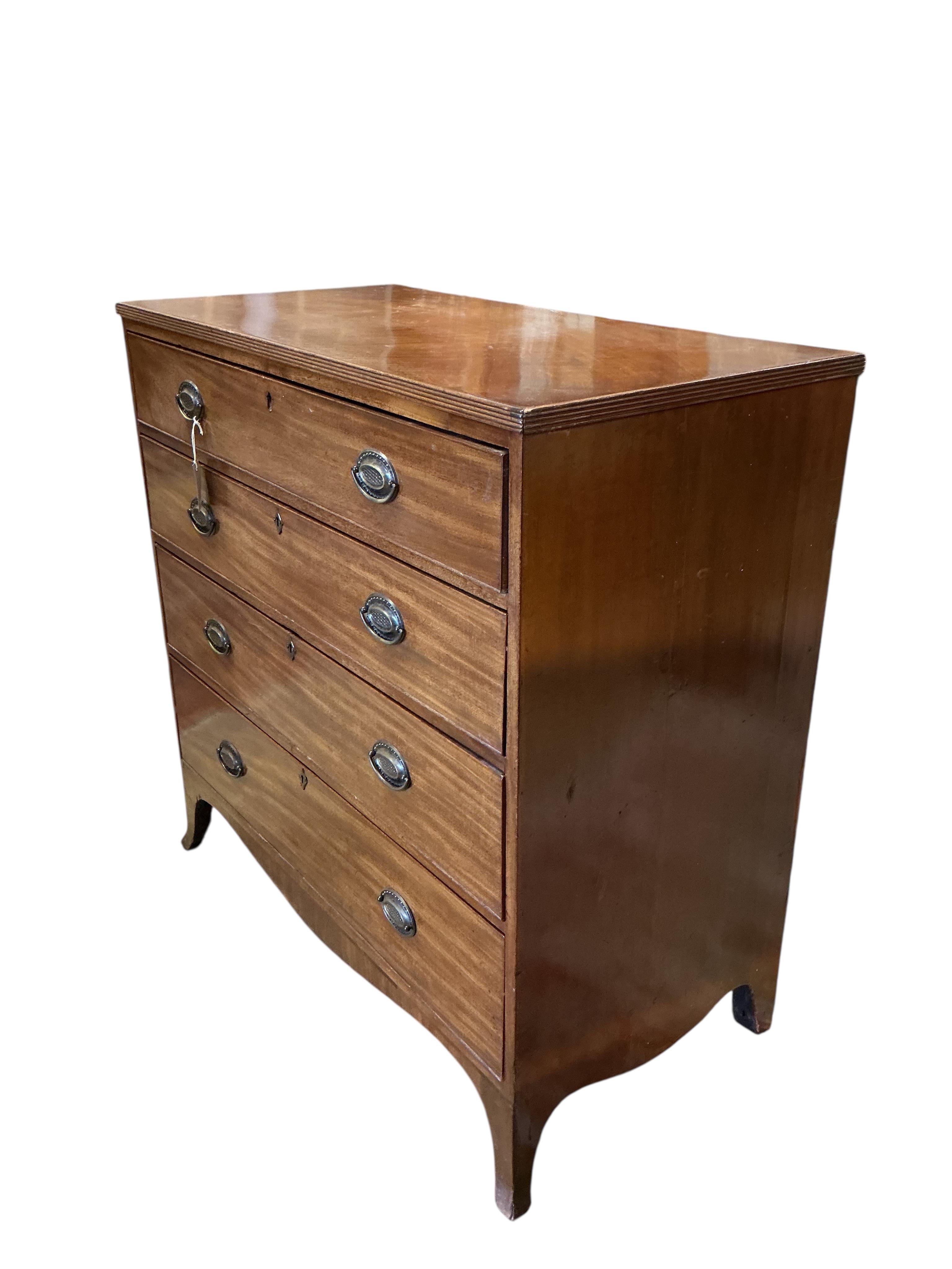 A Regency mahogany chest, width 100cm, depth 52cm, height 101cm